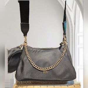 DKNY Carlo Black Nylon Crossbody w/ Pouch
